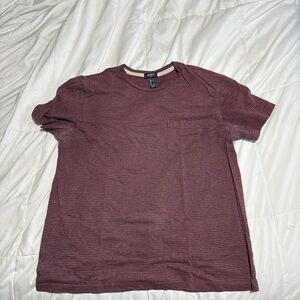 Forever 21 Burgundy Striped Men's Tee